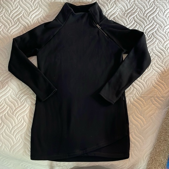 Athleta fleece lined mock neck sweatshirt dress - wms small - Picture 1 of 4